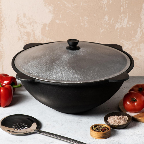 Казан чугунный 8 литров плоское дно Узбекистан в Москве