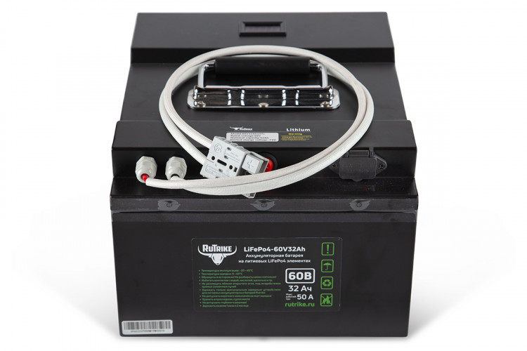 Тяговый железо-фосфатный аккумулятор RuTrike LiFePO4 60V32Ah (50А) в Москве