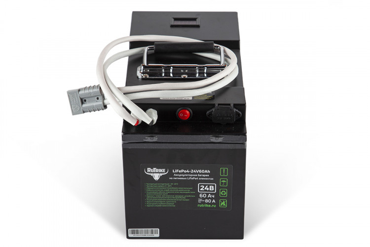 Тяговый железо-фосфатный аккумулятор RuTrike LiFePO4 60V48Ah (60А) в Москве