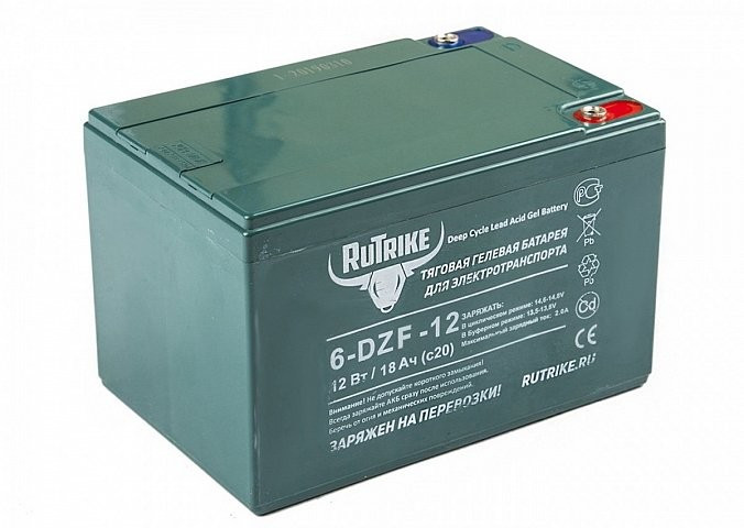 Тяговый гелевый аккумулятор RuTrike 6-DZF-12 (12V12A/H C2) в Москве