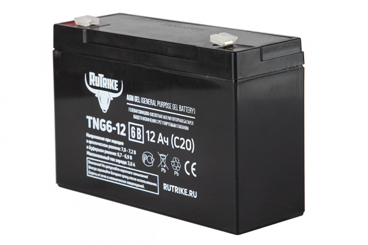 Тяговый гелевый аккумулятор RuTrike TNG 6-12 (6V12A/H C20) в Москве