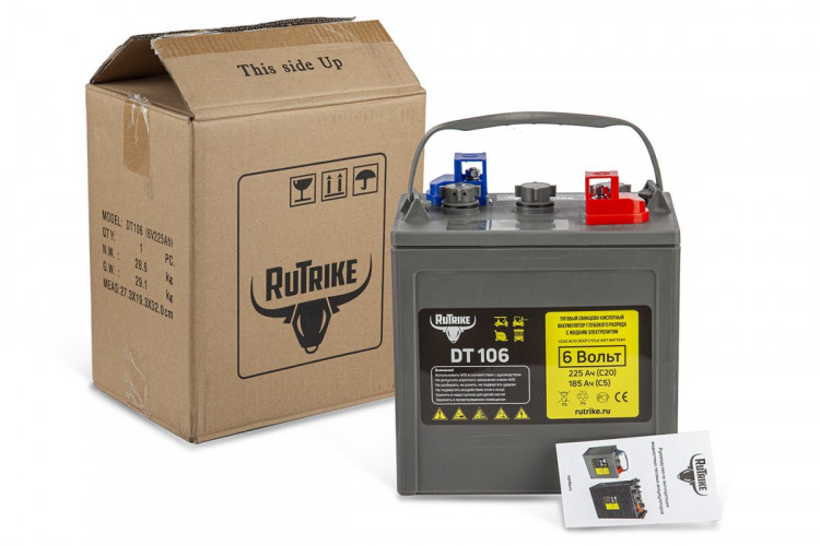 Тяговый аккумулятор RuTrike WET DT106 (T-105) 6V155A/H C3 в Москве