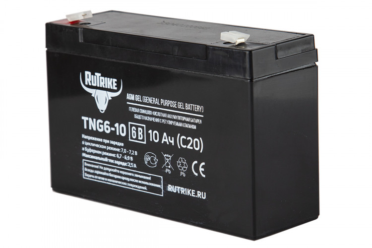 Тяговый гелевый аккумулятор RuTrike TNG 6-10 (6V10A/H C20) в Москве