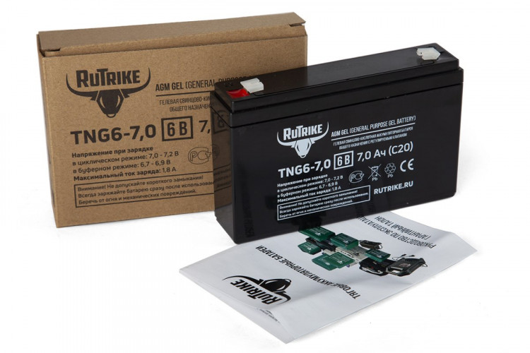 Тяговый гелевый аккумулятор RuTrike TNG 6-7.0 (6V7.0 A/H C20) в Москве