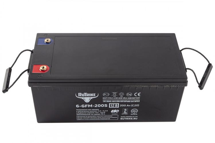 Тяговый гелевый аккумулятор RuTrike 6-GFM-200 (12V200A/H C20) в Москве