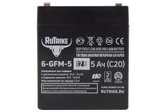 Тяговый гелевый аккумулятор RuTrike 6-GFM-5 (12V5A/H C20) Тяговый гелевый аккумулятор RuTrike 6-GFM-5 (12V5A/H C20)