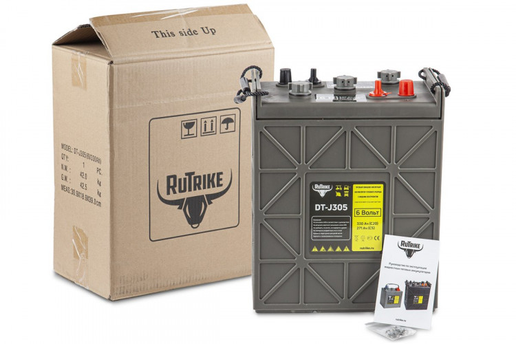 Тяговый аккумулятор RuTrike WET DT-J305 6V215A/H C3 в Москве