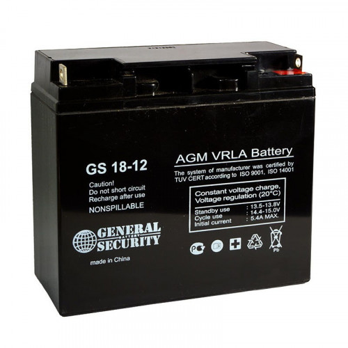 Аккумулятор General Security GS 12-18 L Kl (12 В, 18 Ач) в Москве