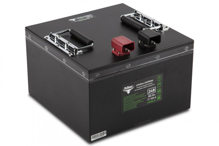 Тяговый железо-фосфатный аккумулятор RuTrike LiFePO4 24V80Ah (100A) в Москве