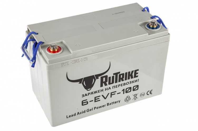 Тяговый гелевый аккумулятор RuTrike 6-EVF-100A (12V100A/H C3) в Москве