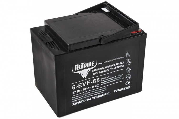 Тяговый гелевый аккумулятор RuTrike 6-EVF-55A (12V55A/H C3) в Москве